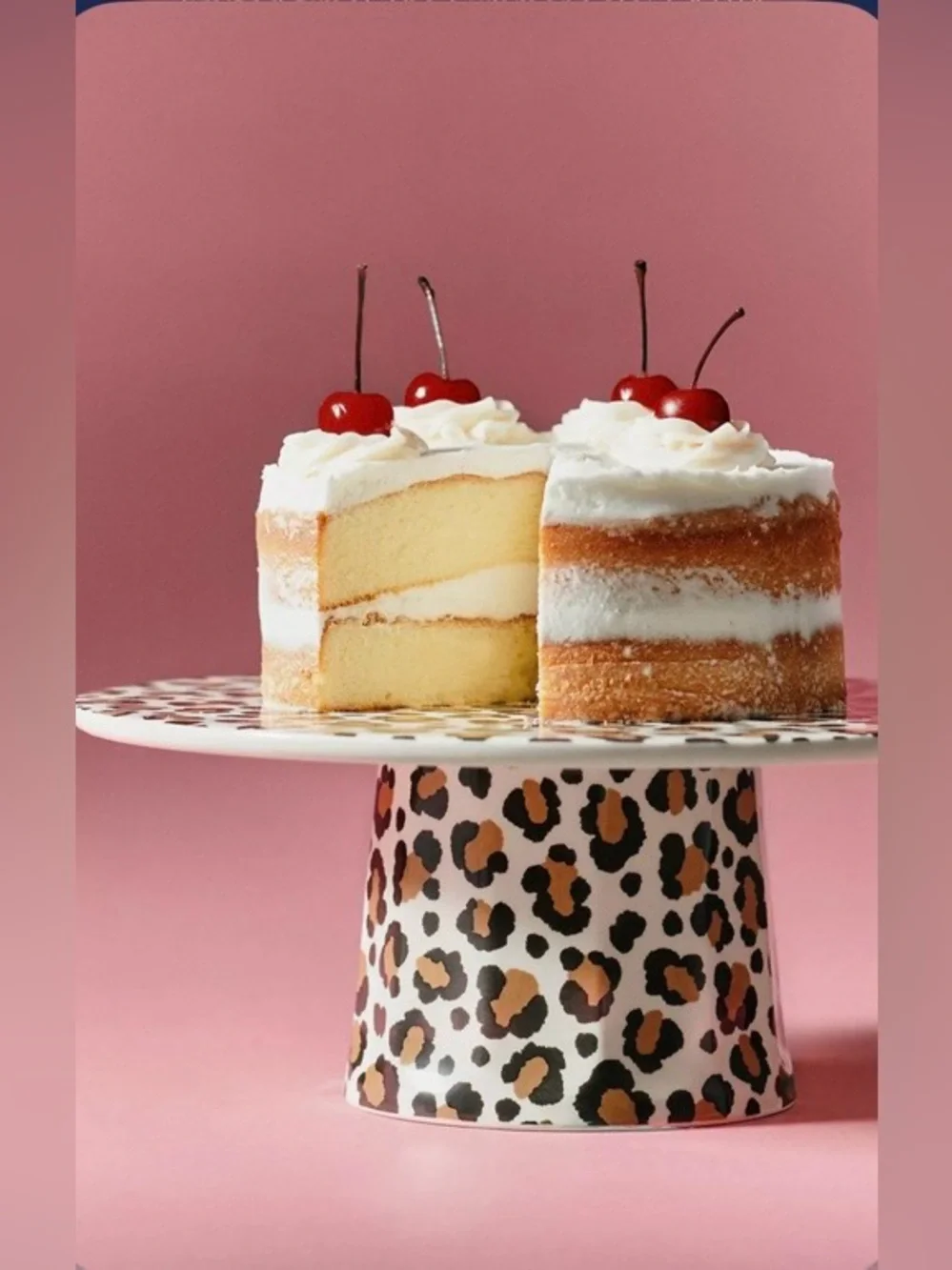 ▪️NWT Anthropologie Chinzware Leopard Stoneware Cake Stand